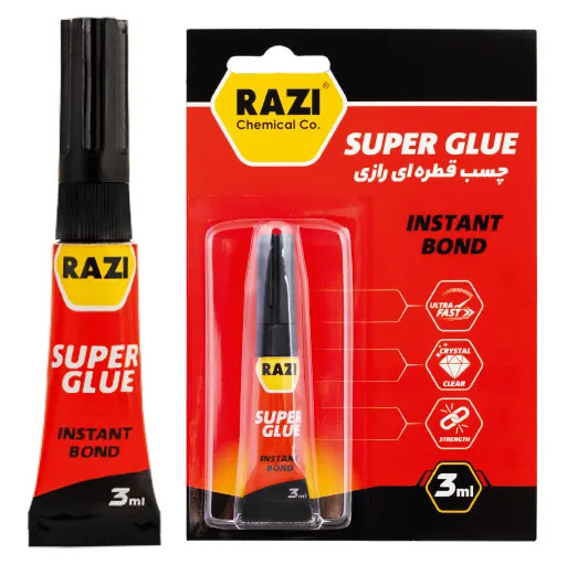 چسب قطرهای رازی مدل SUPER GLUE حجم ۳ میلی لیتر
