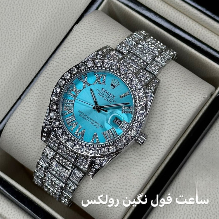 ساعت مچی عقربه ای مدل دیت جاست فول نگین استون