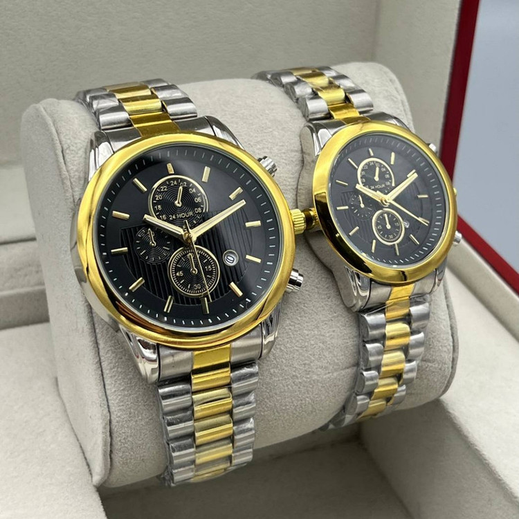 ست ساعت مچی عقربه ای زنانه و مردانه مدل کوارتز کلاسیک کد 1.3