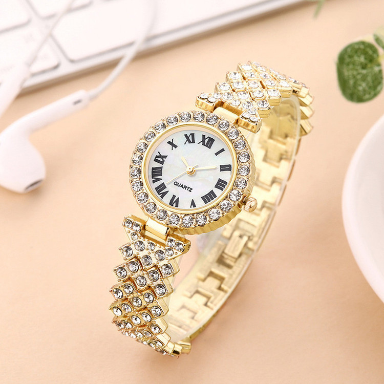 ساعت مچی عقربه ای زنانه مدل فول نگین کد diamond11