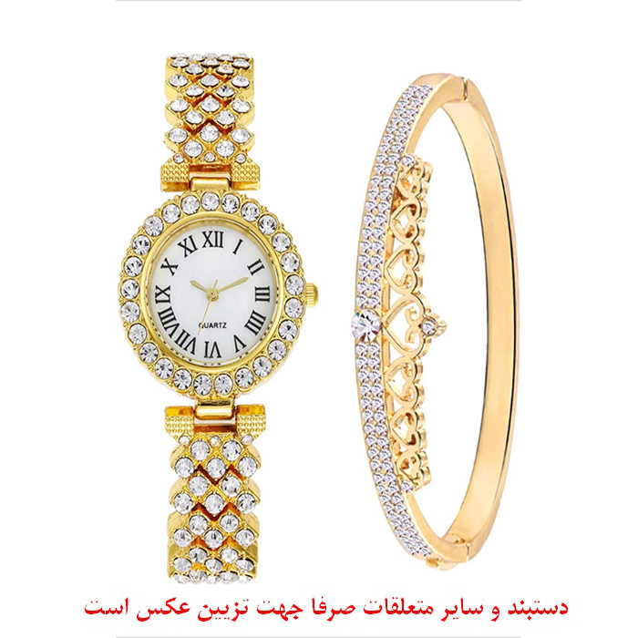 ساعت مچی عقربه ای زنانه مدل فول نگین کد diamond11