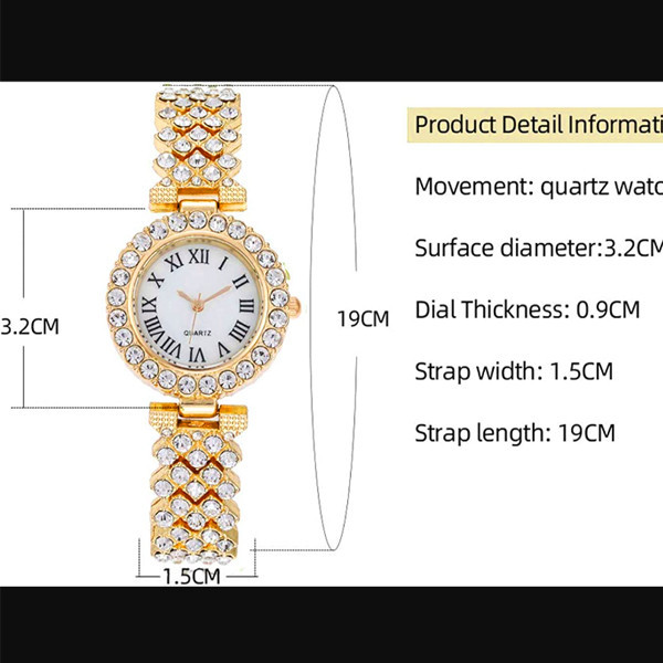 ساعت مچی عقربه ای زنانه مدل فول نگین کد diamond11