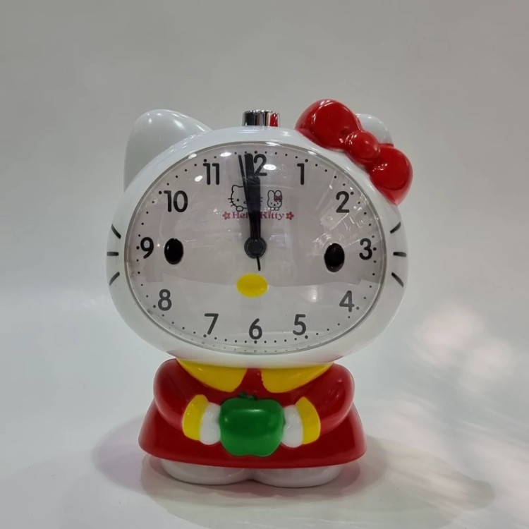 ساعت رومیزی عروسکی مدل کیتی کد SK1 دارای چراغ و 8 مدل زنگ ملودی