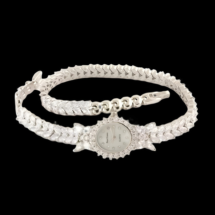 ساعت مچی عقربه ای زنانه رویال کرون مدل گندمی