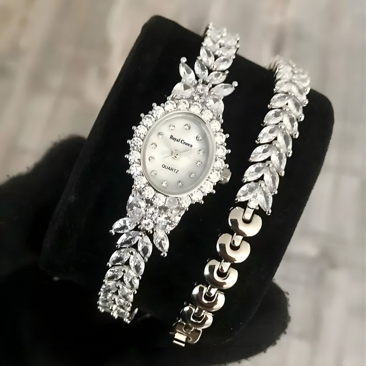 ساعت مچی عقربه ای زنانه رویال کرون مدل گندمی