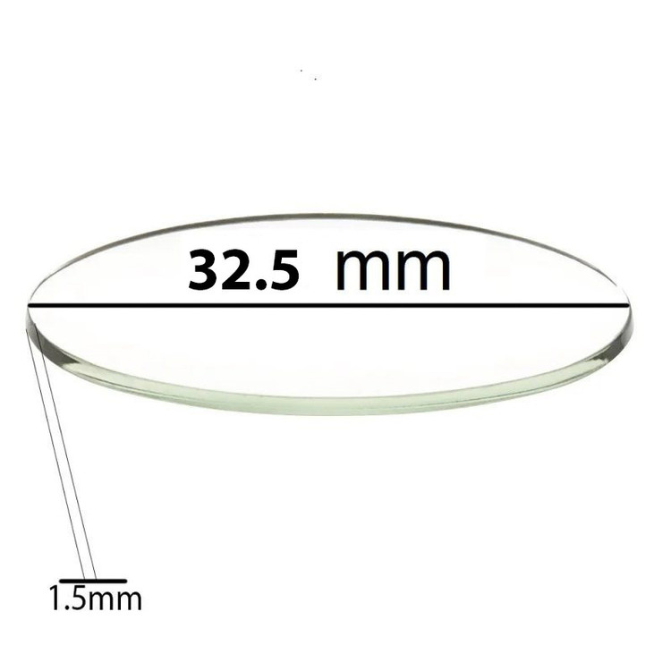 شیشه ساعت مچی مدل mm 32.5
