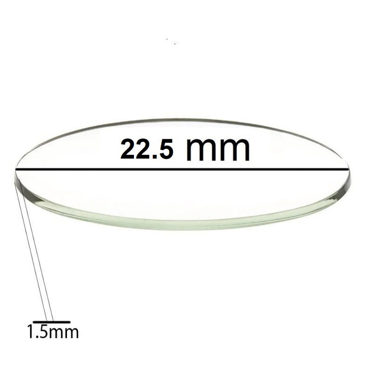 شیشه ساعت مچی مدل 22.5 mm