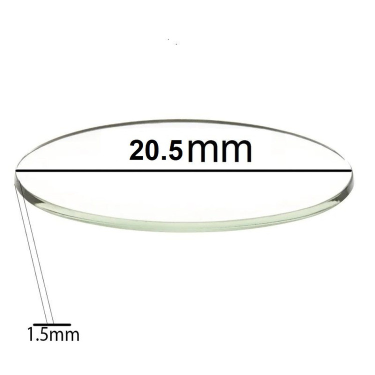شیشه ساعت مچی مدل 20.5 mm