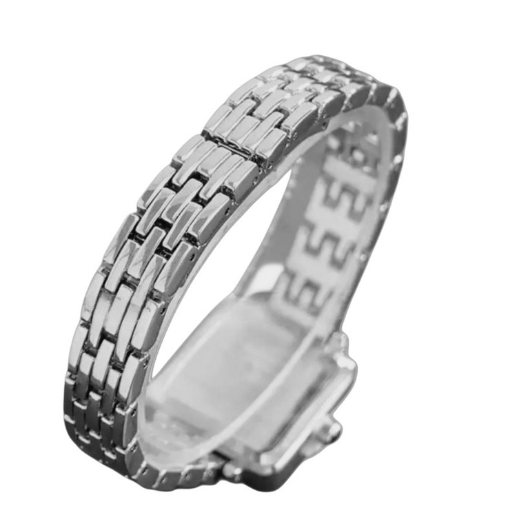 ساعت مچی عقربهای کوارتز زنانه مدل لوکس قاب دور نگین بند استیل کد ۴