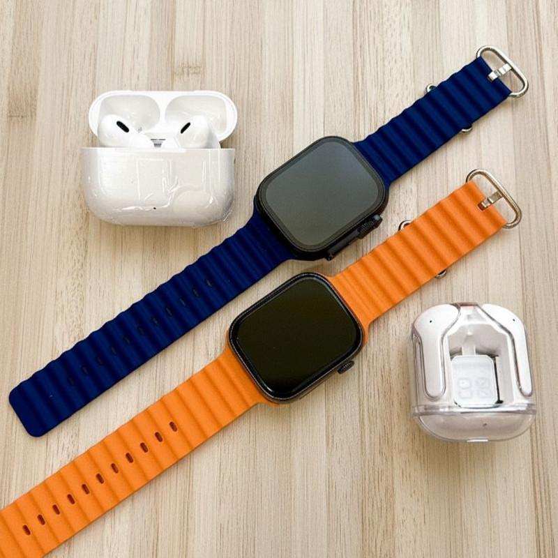 ساعت هوشمند 49 میلی متری اوکپو مدل 7Watch Straps با 7 بند سیلیکونی به همراه هدفون