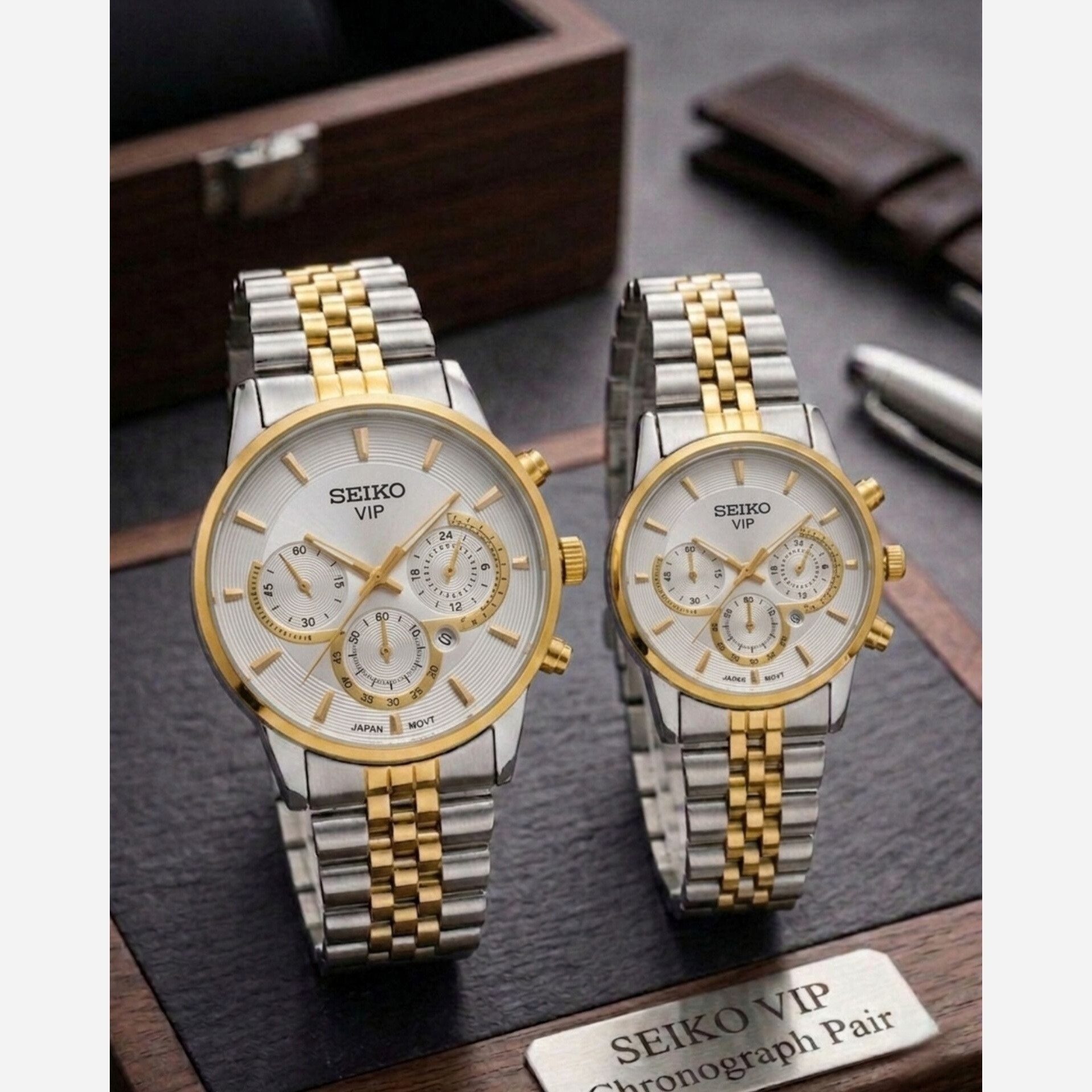 ساعت مچی زنانه ومردانه سیکو وی ای پی رنگ ثابت دارای روزشمار کیفیت عالیSEIKO