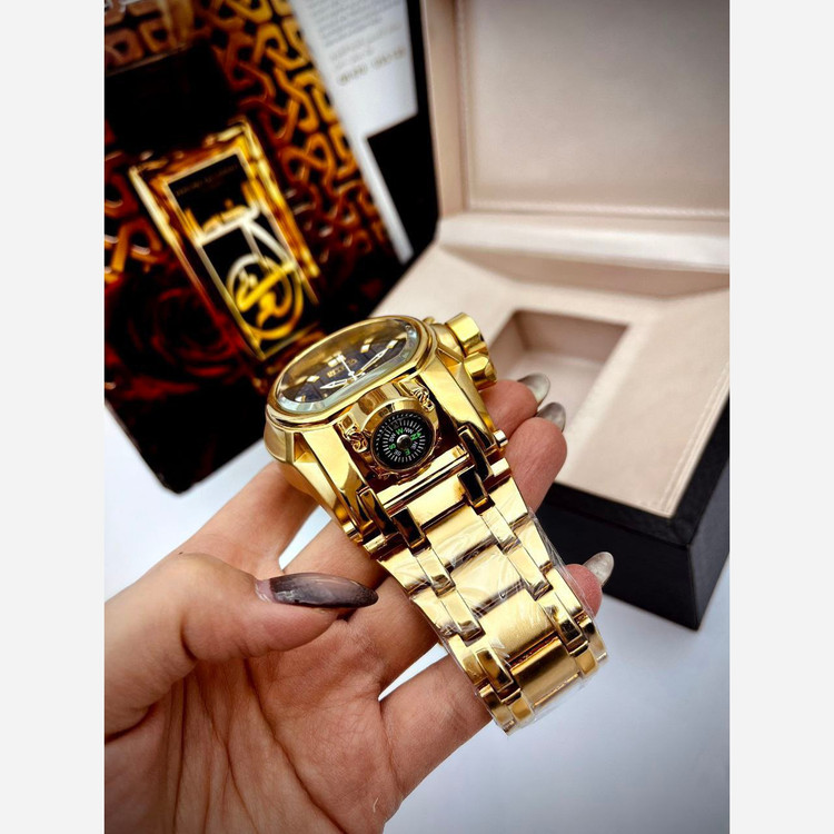 ساعت مچی مردانه اینو یکتا زئوس کرنوگراف Zeus Bolt INVICTA غول سه موتوره فعال اصلی بدنه استیل طلایی کد8686