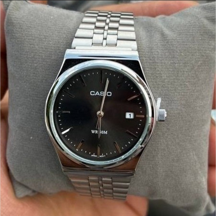 ساعت مچی اورجینال کاسیوCASIO صفحه رنگ بندی بند استیل رنگ ثابت کد2554
