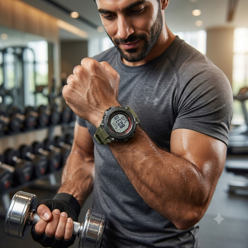 ساعت دیجیتال مردانه لاسیکا مدل لوکس اسپرت تک زمانه کرنوگراف کد L 002